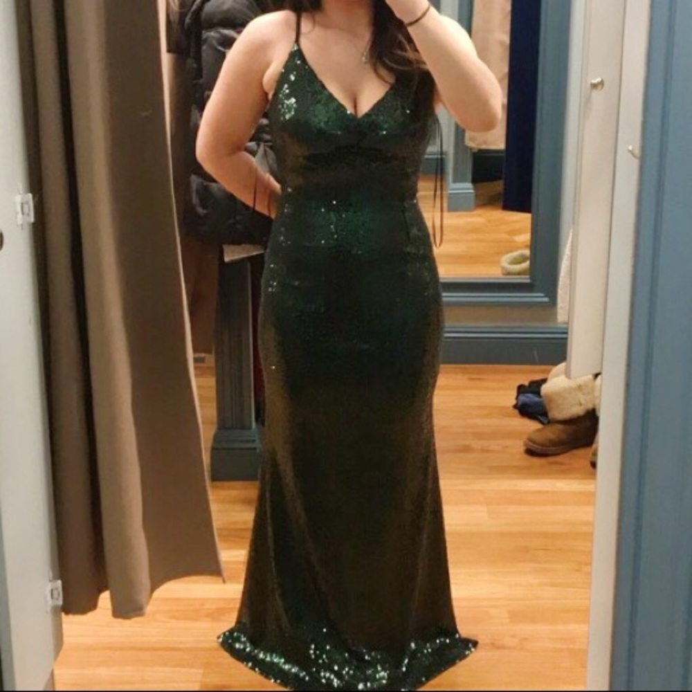 Long Green Sequin Dress
